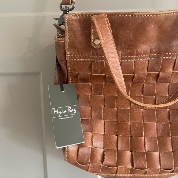 Myra Bag Basket Weave Leather Purse NWT - Picture 5 of 6